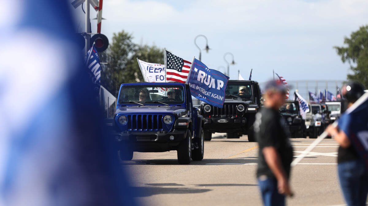 Hundreds of people participated in a Jeep parade supporting President Donald Trump in Bay St. Louis, Mississippi, on Saturday, Sept. 12, 2020.