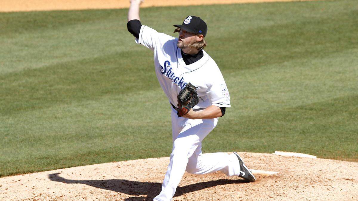 TIM ISBELL/SUN HERALD 
 Jaye Chapman has been almost unhittable as the Biloxi Shuckers closer.