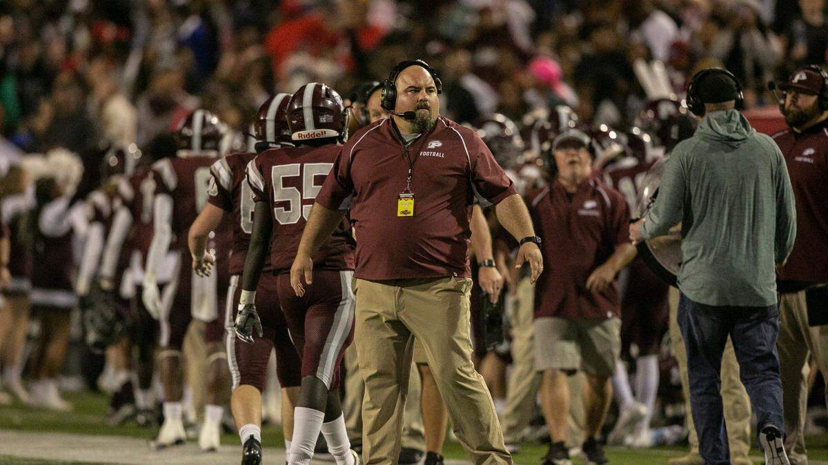 Picayune Coach Cody Stogner during the 5A State Championship game at M.M. Roberts Stadium in Hattiesburg on Saturday, Dec. 4, 2021.