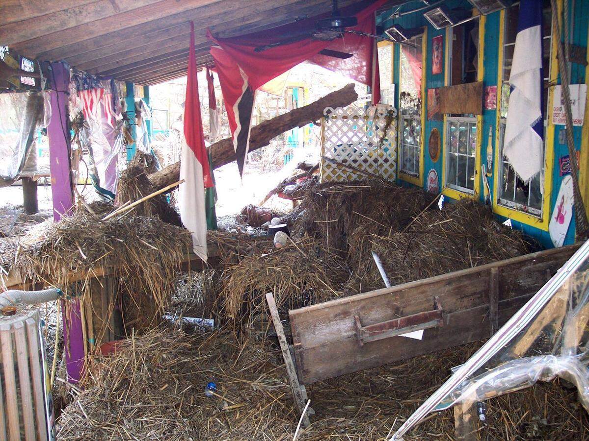 Mud and sea grass from the barrier islands and Mississippi Sound covered  almost every inch of Huck's Cove after Hurricane Katrina, and flooded the Gautier  restaurant at 300 Oak Street with more than 12feet of water. It was restored and back open again to survive more storms and COVID.