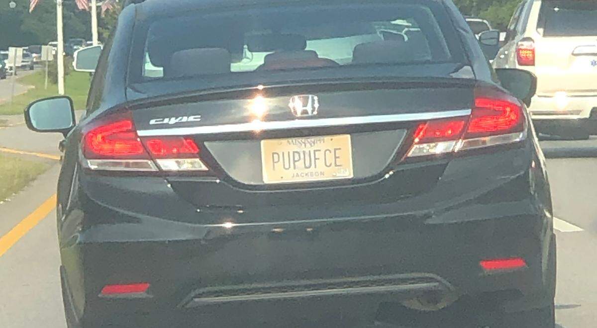 This plate that reads “PUPUFCE” seems to really lean into the “poopoo peepee” meme.