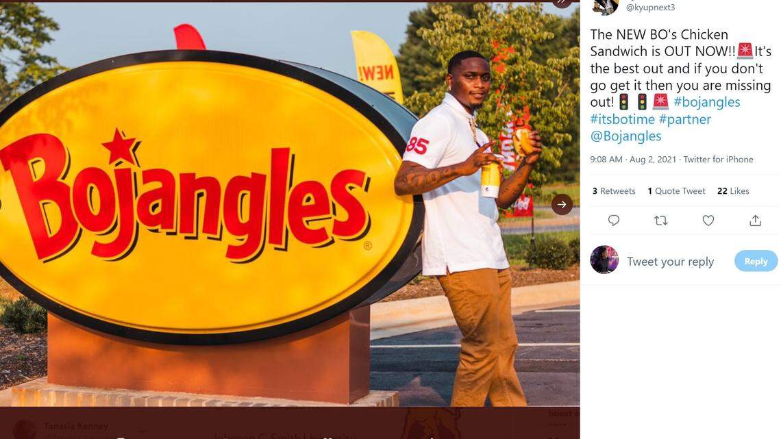 Ky’Wuan Dukes, a freshman wide receiver at the historically Black Johnson C. Smith University, is the first HBCU athlete to ink an endorsement deal with Bojangles.