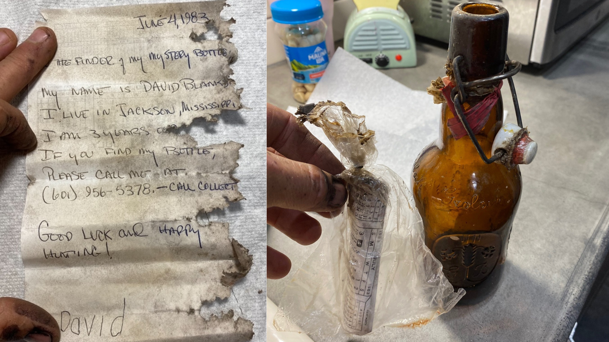 While boating on the Pearl River, retired principal Jeremy Weir found a 40-year-old message inside of a Grolsch beer bottle.