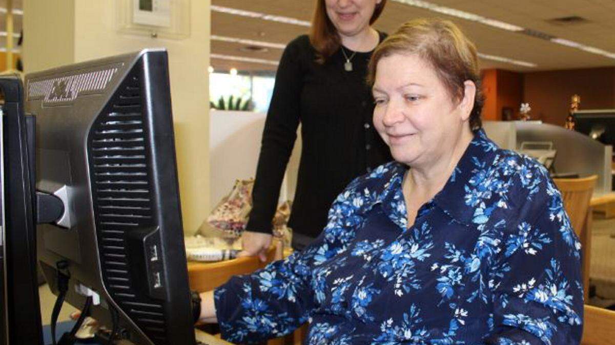 JEFF CLARK/SUN HERALDMadeline Miller of Bay St. Louis is one of many people who receive computer instruction from Heather Dungey at the Hancock County Library.