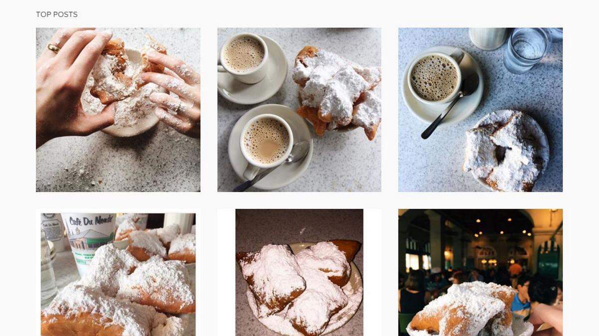 INSTAGRAM MAPS 
 This photo from Instagram's mapping website shows recently tagged photos from Cafe Du Monde in New Orleans. Time Magazine proclaimed the iconic shop as the most photographed place in Louisiana on Instagram.