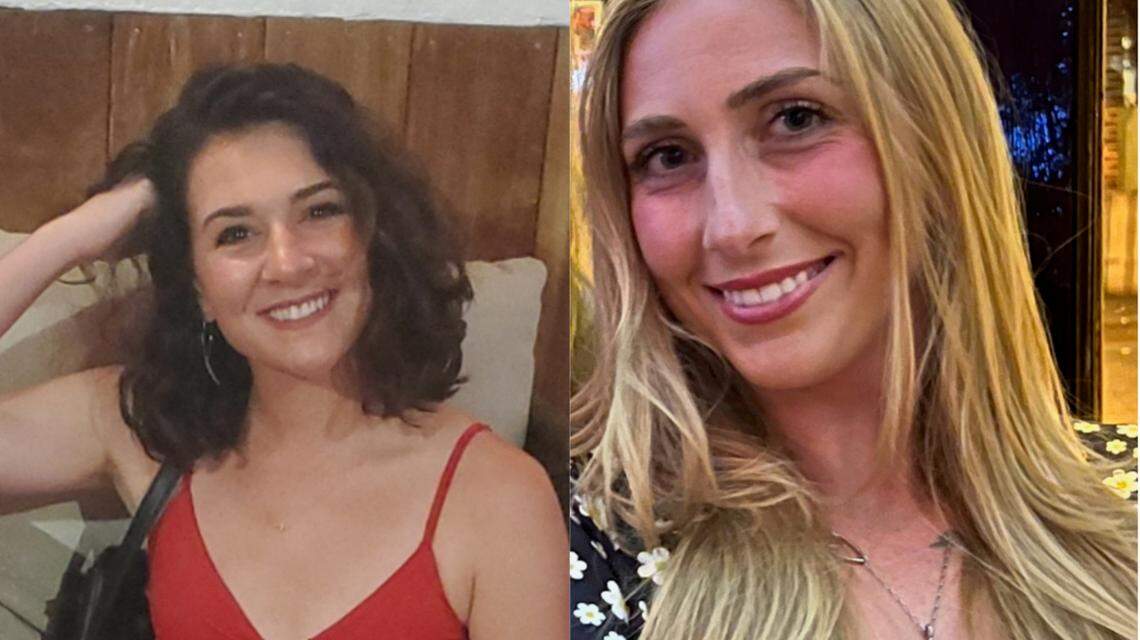 Sarah Erway (left) and Lauren Winstead remain missing after their group was swept over Bosher’s Dam while floating down the James River in Richmond, Virginia on Monday, May 30, officials said.
