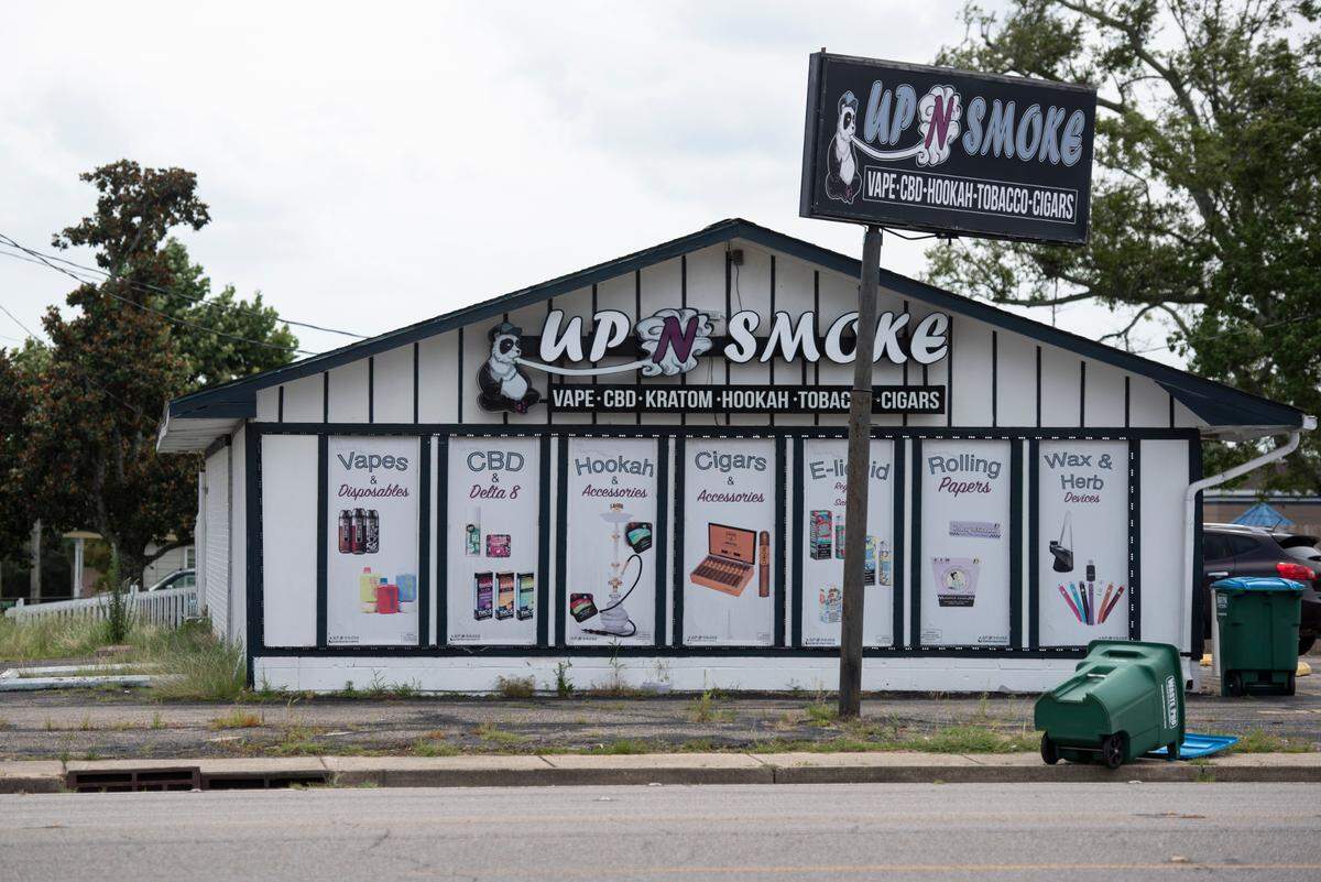 Up N Smoke smoke shop in Moss Point on Tuesday, June 18, 2024, one year after a devastating tornado struck the area.