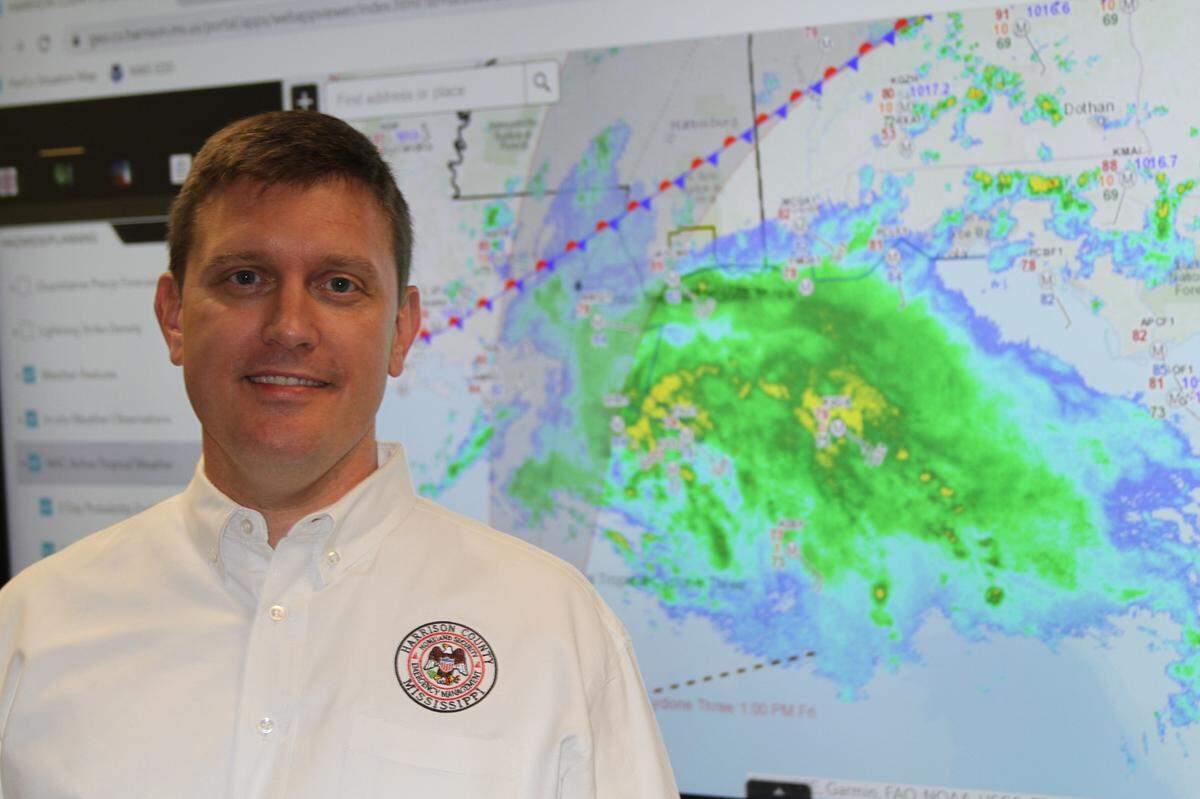 Matt Stratton is working his first storm as director of the Harrison County Emergency Management Agency, but he has been with the agency for three years and is a retired Air Force meteorologist.