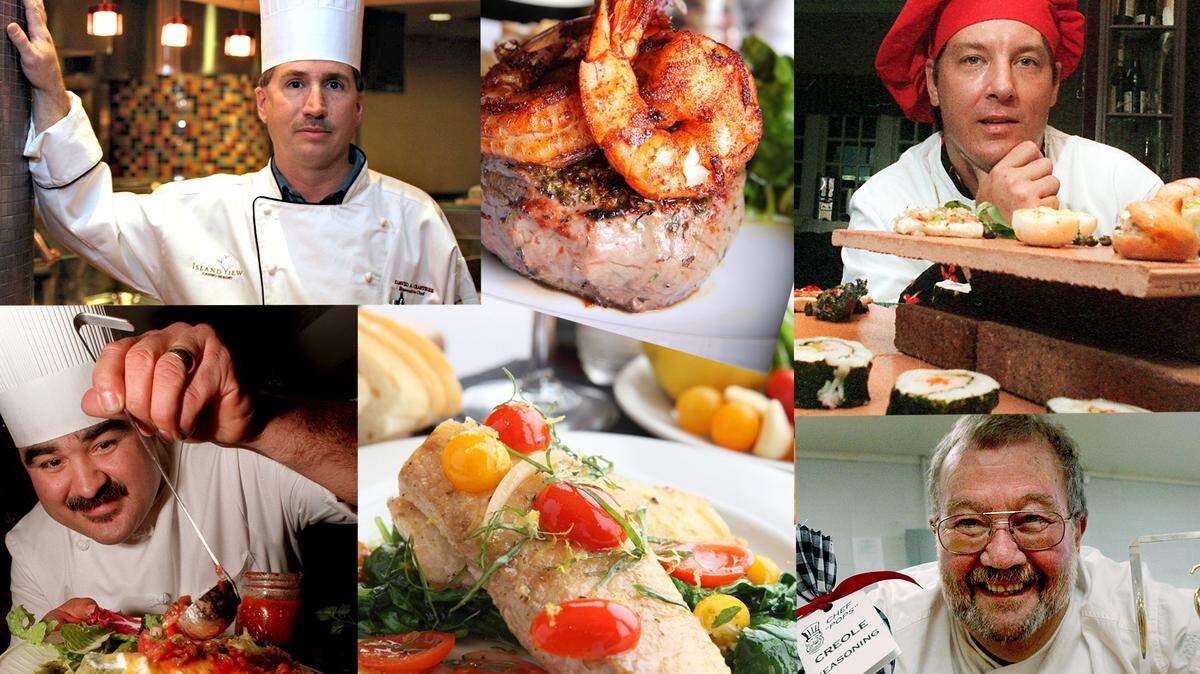Chefs of the Coast is an annual celebration of the best of South Mississippi’s food and the chefs who have elevated the area’s cuisine, including from left, top row: David Crabtree and Matt Meadows; and bottom row: Primo Ramirez and the late Bill Hahne.