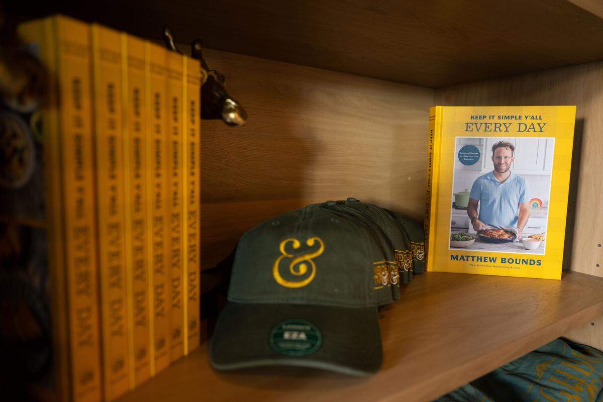 Cooking books written by Matthew Bounds are displayed at Neighbors Tap & Table.