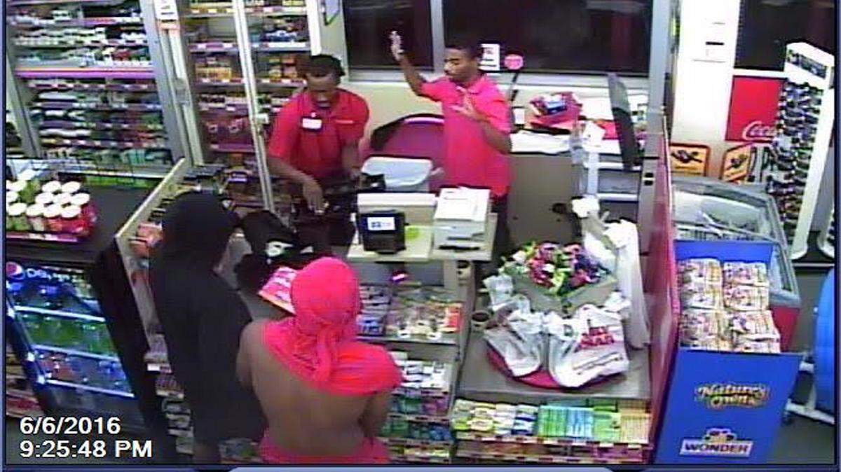 GULFPORT POLICE DEPARTMENT 
 Police say two males whose faces were partially hidden robbed the Family Dollar on Dedeaux Road on Monday night as two workers stood behind the cash register.