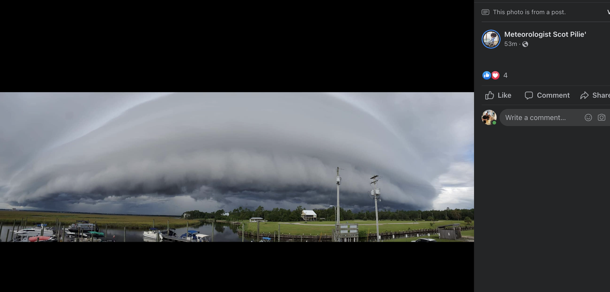 A shelf cloud seen in Diamondhead on August 2, 2022.