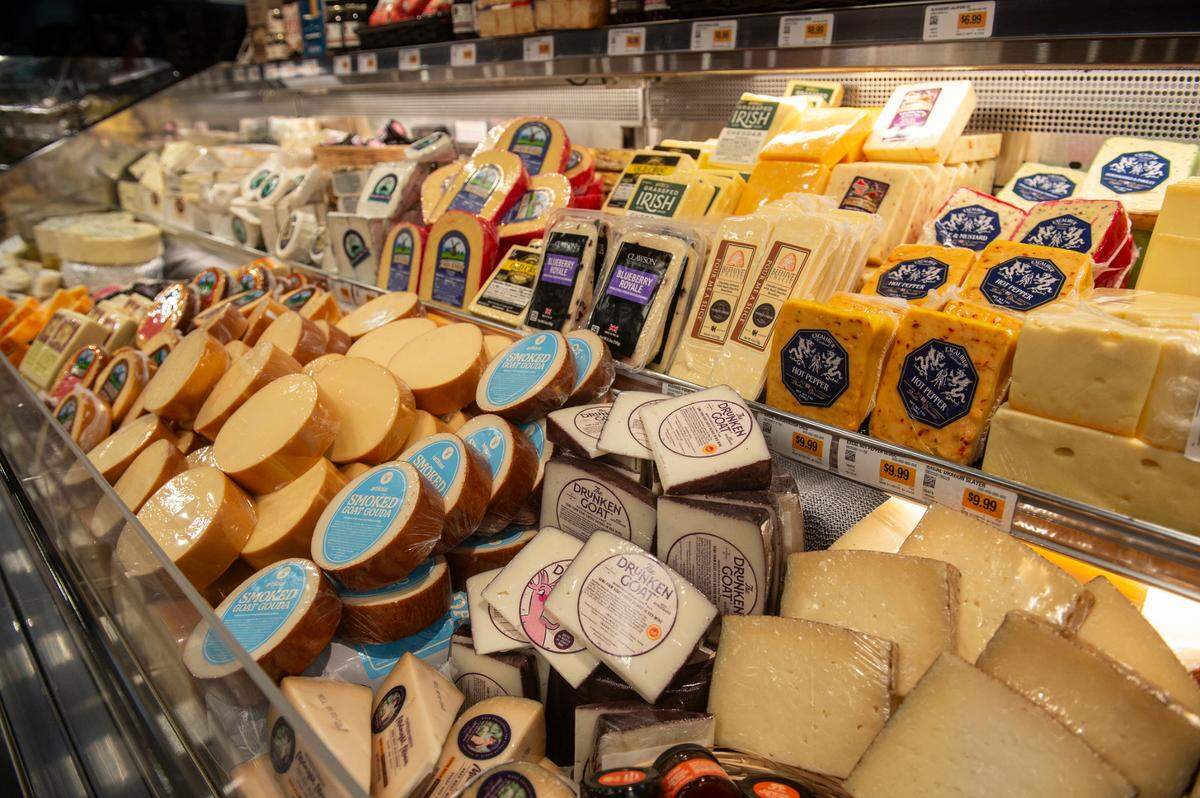 A selection of cheeses at Rouses Market’s latest location on Pass Road in Biloxi on Tuesday, Oct. 15, 2024, the day before the grand opening.