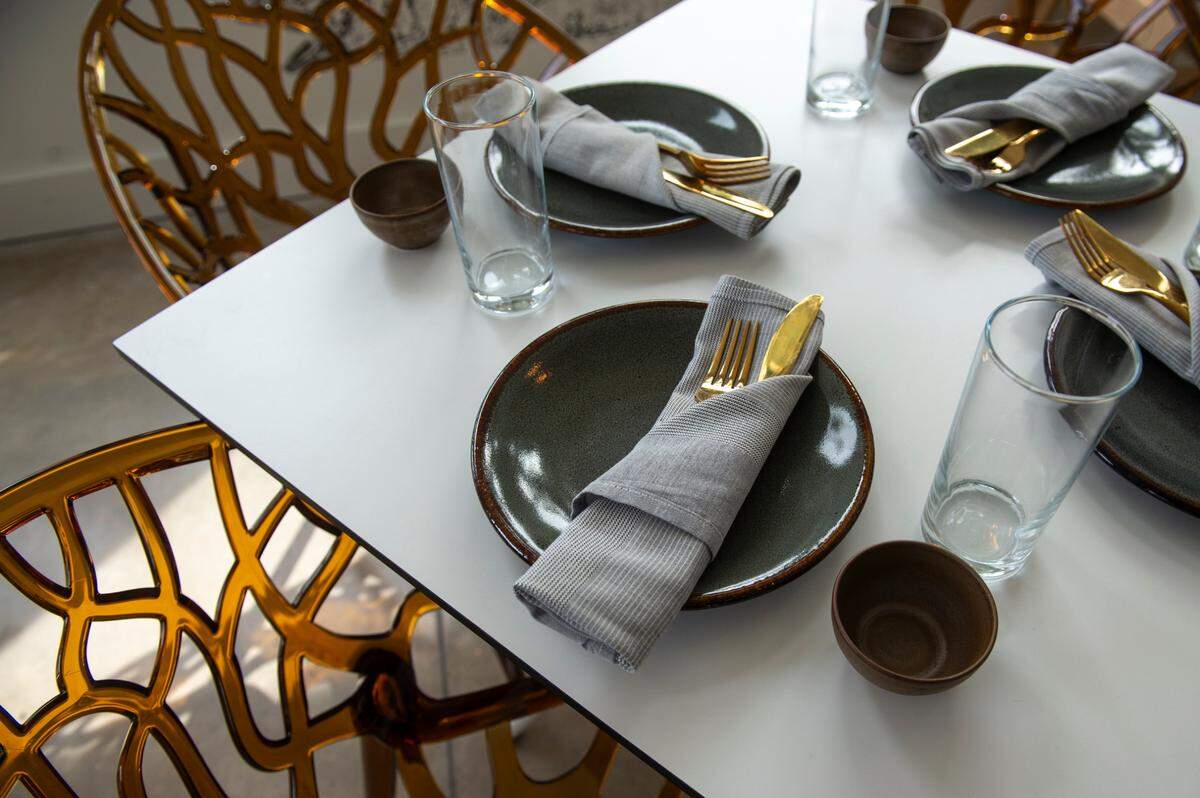 Place settings at Toro Sushi and Sake in Bay St. Louis on Wednesday, Aug. 28, 2024.