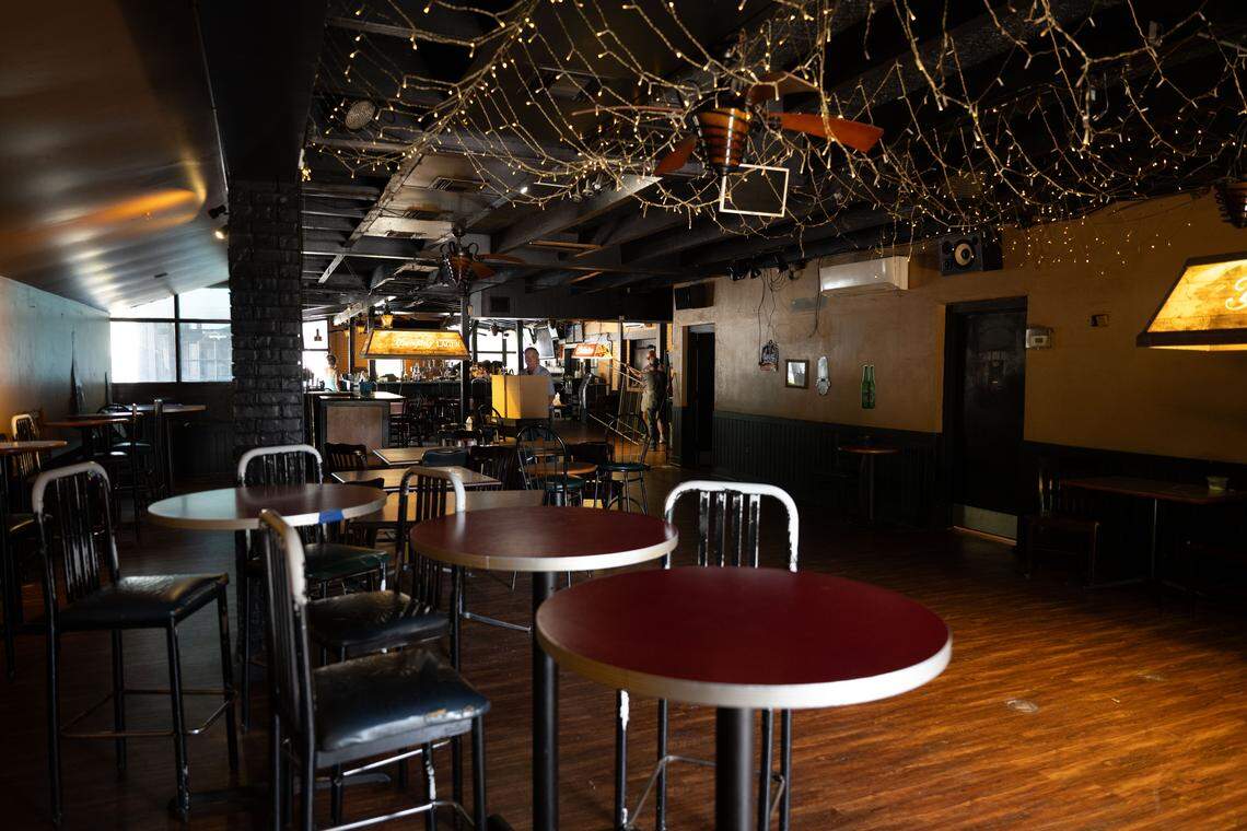 The furniture inside of Castaways is packed away on Monday, April 27, 2026.