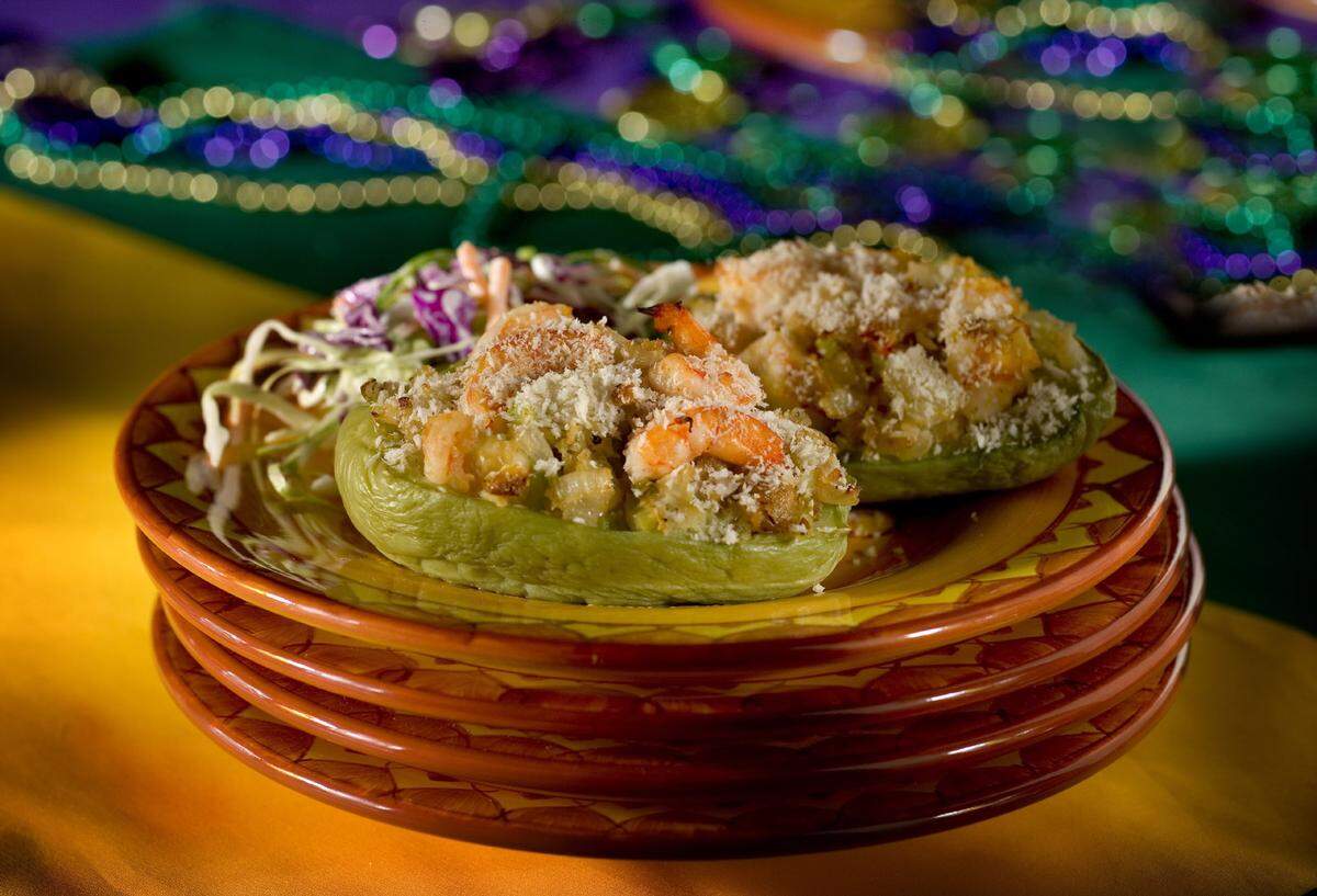 Stuffed mirlitons are a way of bringing Creole flavor during Mardi Gras away from New Orleans.