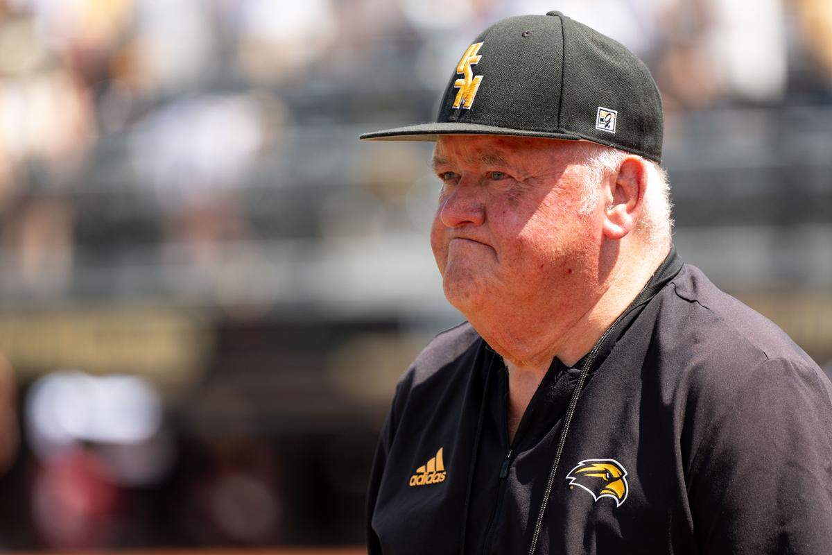 Lloyd Lunceford reacts after Southern Miss lost to Little Rock on Friday.