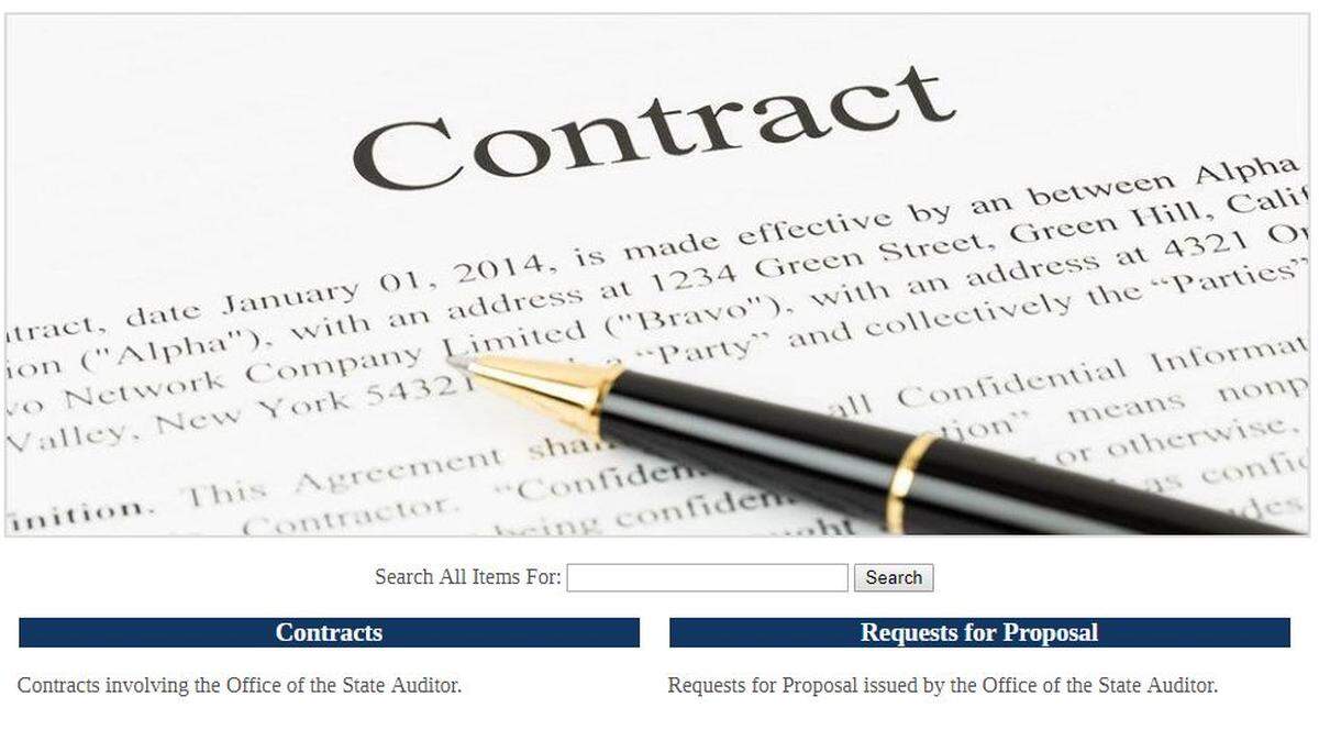 State Auditor Shad White, in office just a few weeks, has begun posting all contracts and requests for proposals that deal with his office.