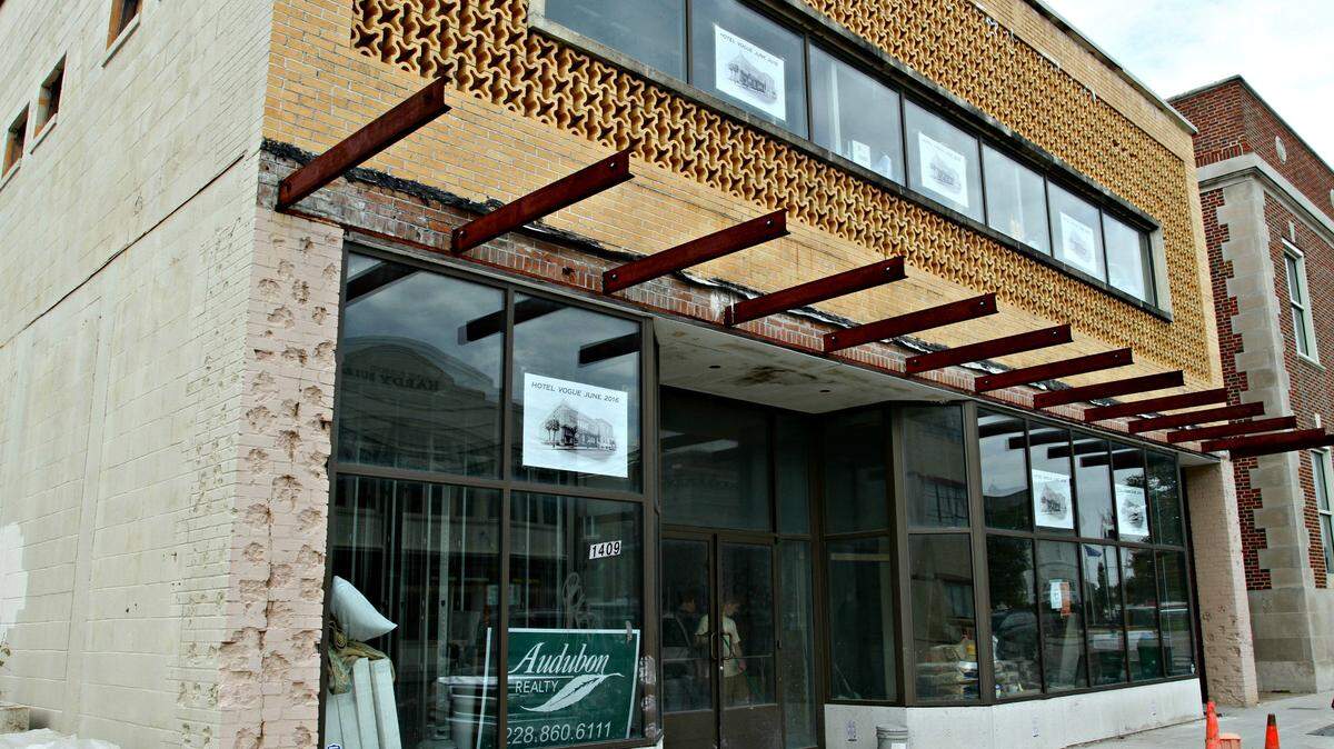 ANITA LEE/SUN HERALDThe old Salloum building on 24th Avenue just north of 14th Street in downtown Gulfport is undergoing more than $1 million in renovations for its new incarnation as Hotel Vogue, a boutique hotel opening this summer.