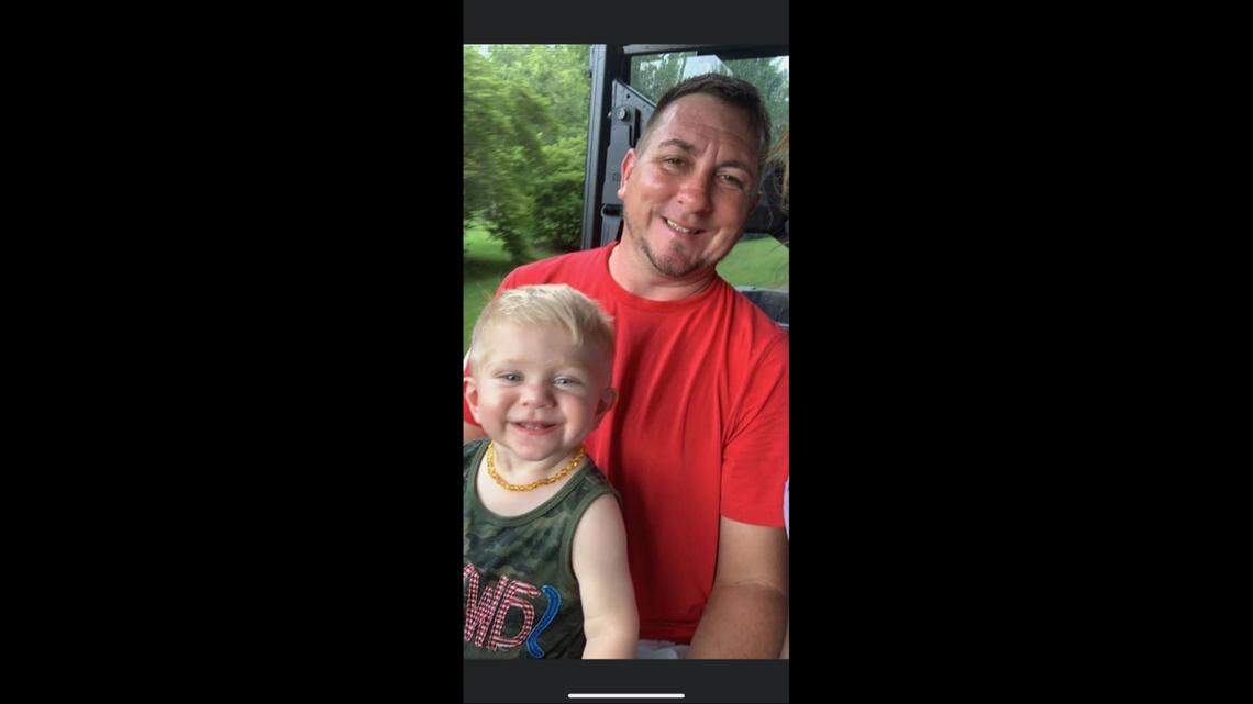 David Scarborough and his son, Sawyer. Sawyer died in a drowning in March and David is missing in a helicopter crash off the Gulf of Mexico.