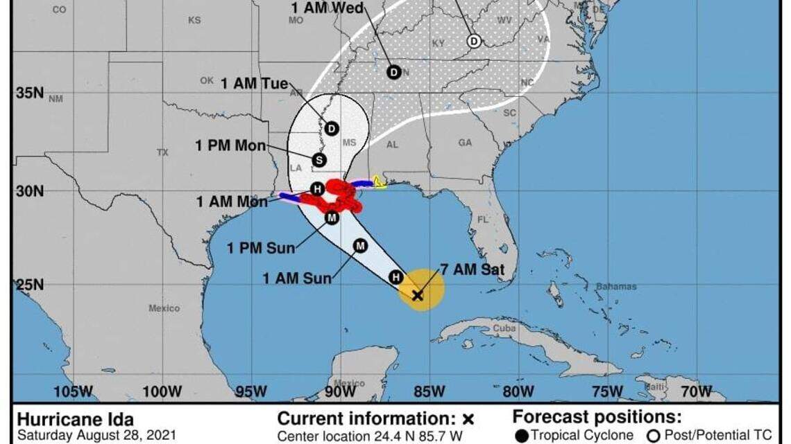 Here’s when the first Hurricane Ida winds could reach South Mississippi