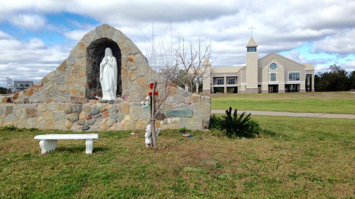 COURTESY BAY-WAVELAND GARDEN CLUBThe only structure at St. Clare Catholic Church in Waveland to survive Hurricane Katrina is the Shrine to the Blessed Mother.