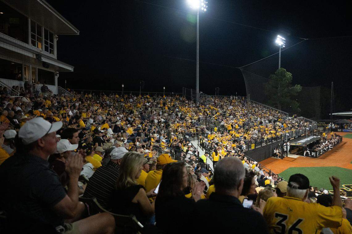 Southern Miss fans fill the stands at Pete Taylor Park in Hattiesburg on Tuesday, March 3, 2026.