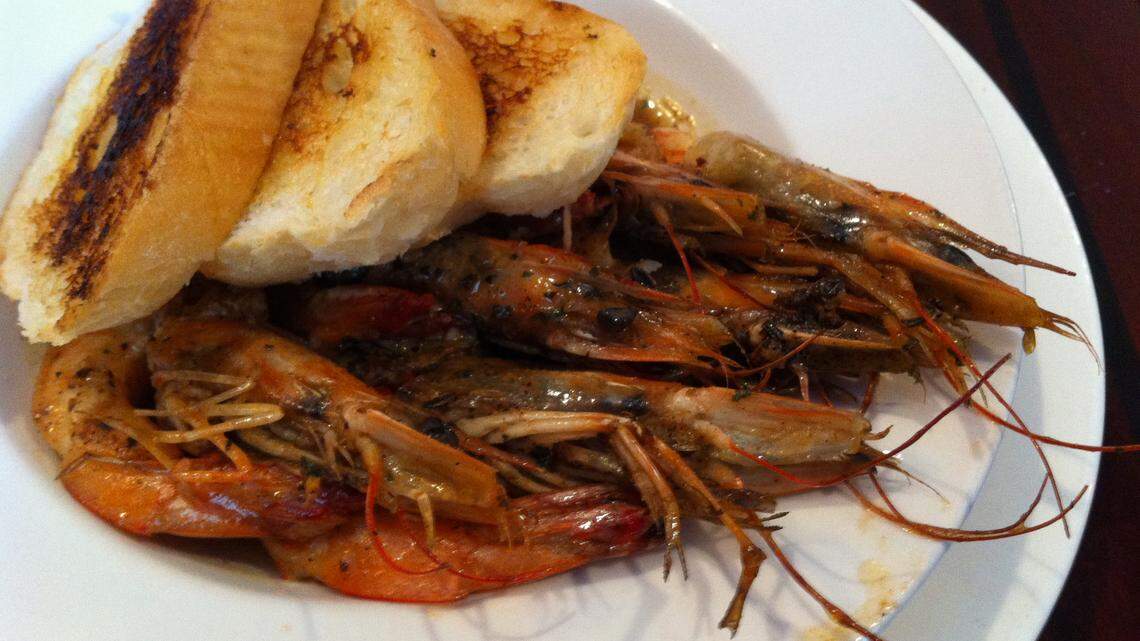 TAMMY SMITH/SUN HERALDNew Orleans Barbecued Gulf Shrimp is served with crusty toasted French bread at Big Shirley's in Diamondhead.