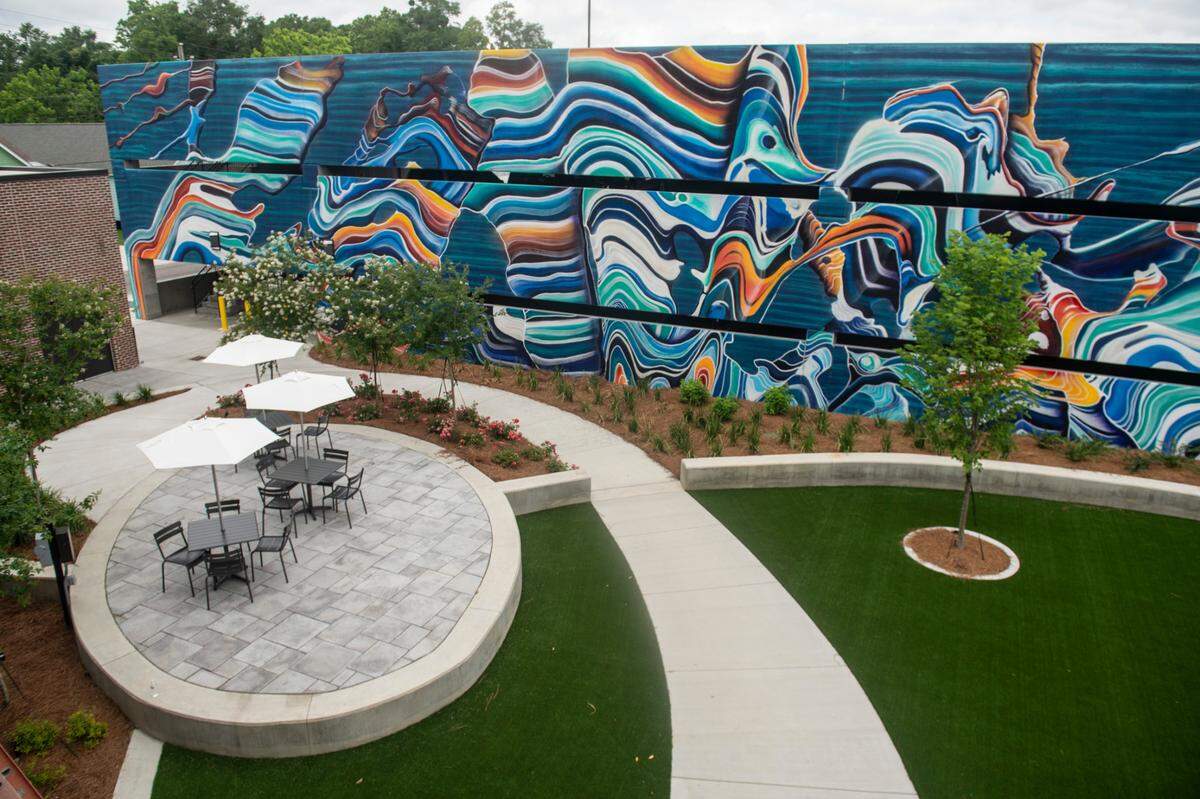 The courtyard at OS1515 in Ocean Springs on Thursday, May 15, 2025.