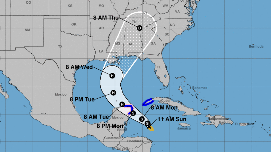 Tropical Storm Zeta could be a hurricane before reaching Gulf Coast mid-week, NHC says