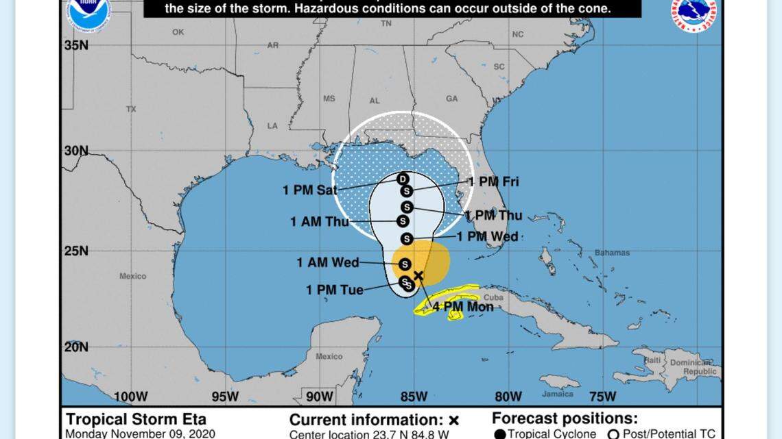 Part of MS Gulf Coast now in cone of uncertainty for Eta’s 2nd landfall. What to know