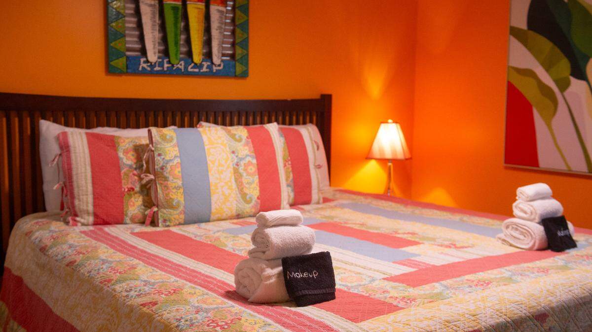 A bedroom of Lisa C. Johnson and Maria V. Perez’s short term rental in Waveland on Friday, Jan. 31, 2025. Waveland adopted an ordinance on short term rentals requiring certain rules.