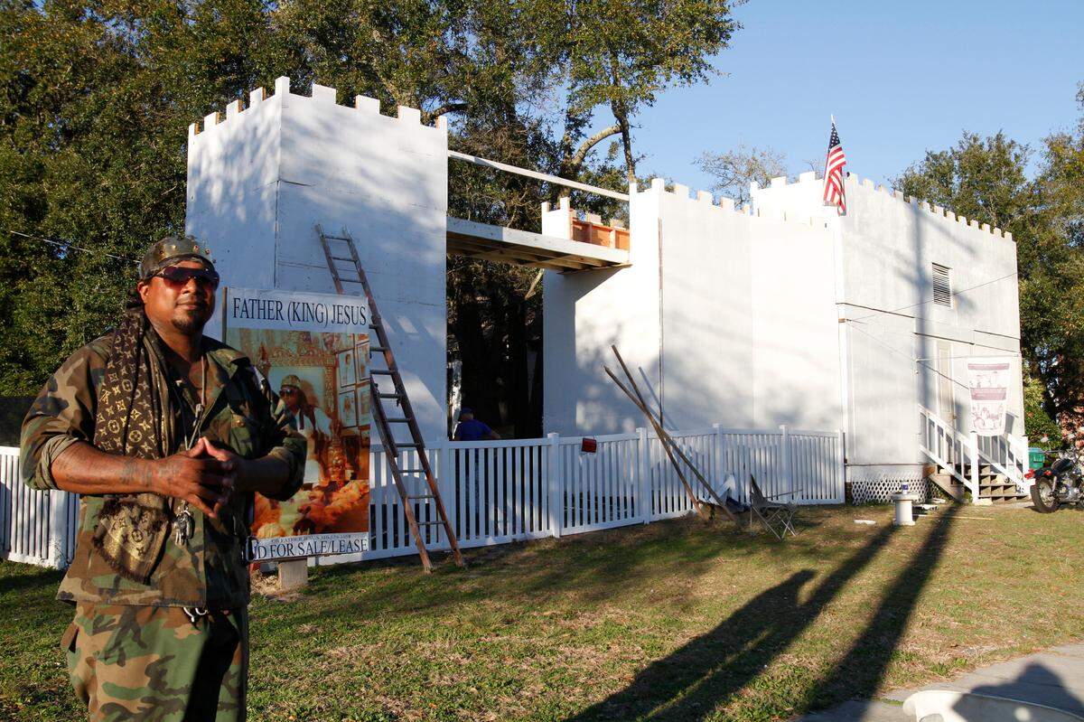 A Gulfport man who legally changed his name to Jesus has added a plywood castle facade to the home he owns near Island View Casino Resort, much to the dismay of some residents. Father Jesus followed the city’s permitting laws in erecting the caste.