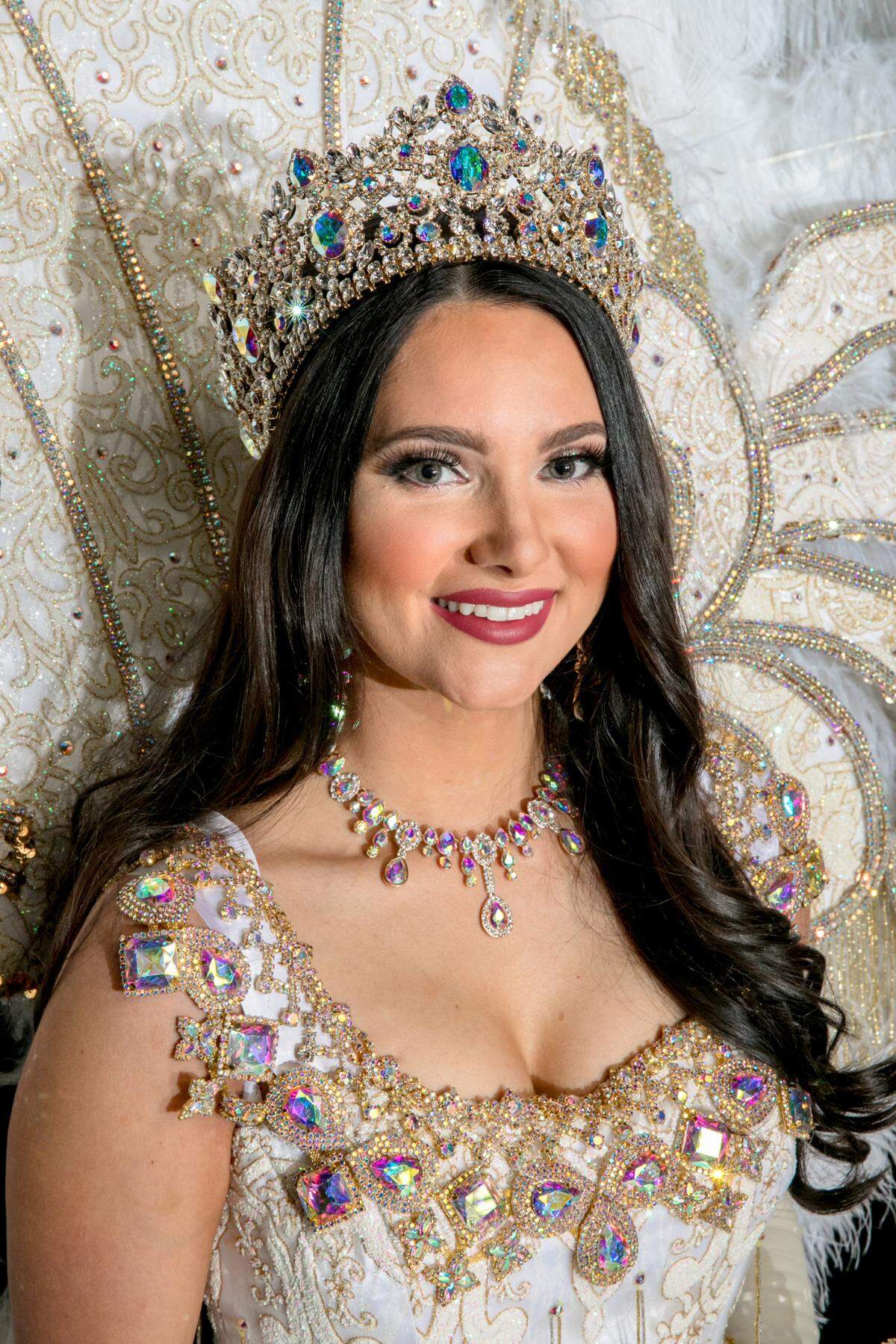 Gulf Coast Carnival Association King and Queen portraits at Golden Nugget in Biloxi, Mississippi, on Saturday, January 29, 2022. Queen Ixolib is Madison Warren.