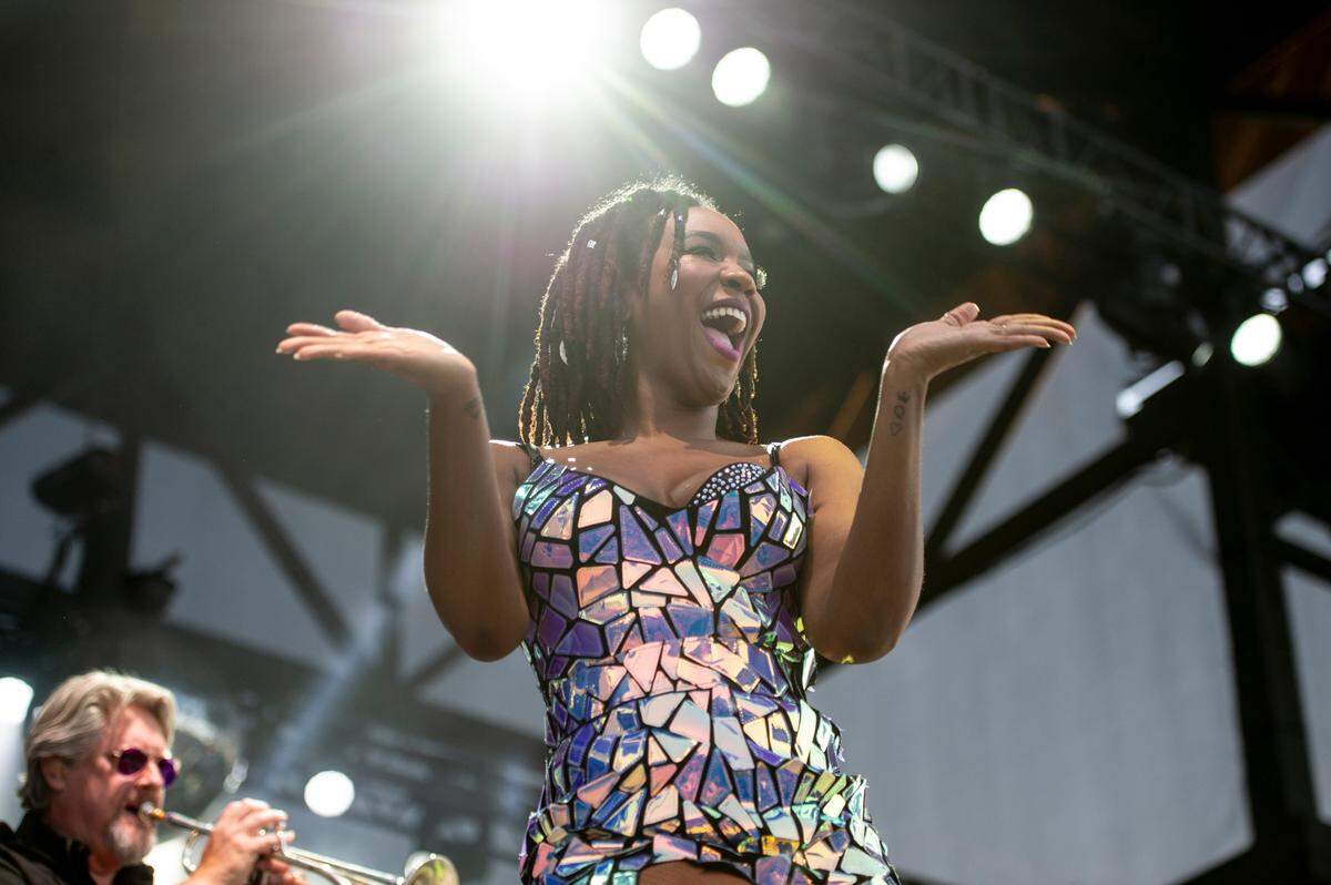 KC and The Sunshine Band performs at the inaugural show at The Sound Amphitheater in Gautier on Friday, April 12, 2024.