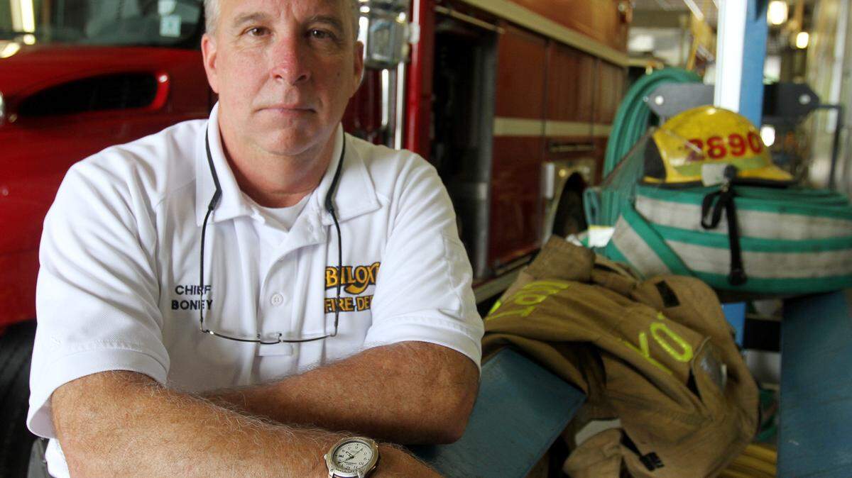 JOHN FITZHUGH/SUN HERALDBiloxi Fire Chief Joe Boney was named Biloxi's Outstanding Citizen for 2015.