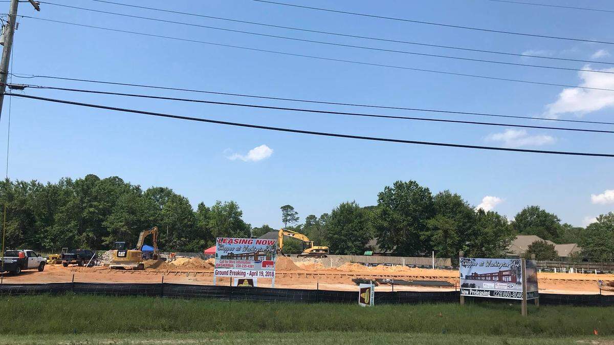 The site of the future Shoppes at Washington Avenue in Ocean Springs.