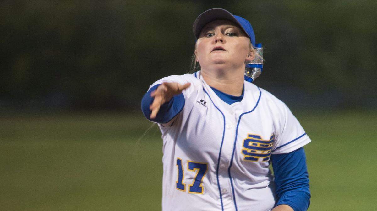 WILLIAM COLGIN/SPECIAL TO THE SUN HERALD 
 St. Martin pitcher Rebecca Anderson tossed a two-hitter against Hancock on Friday.