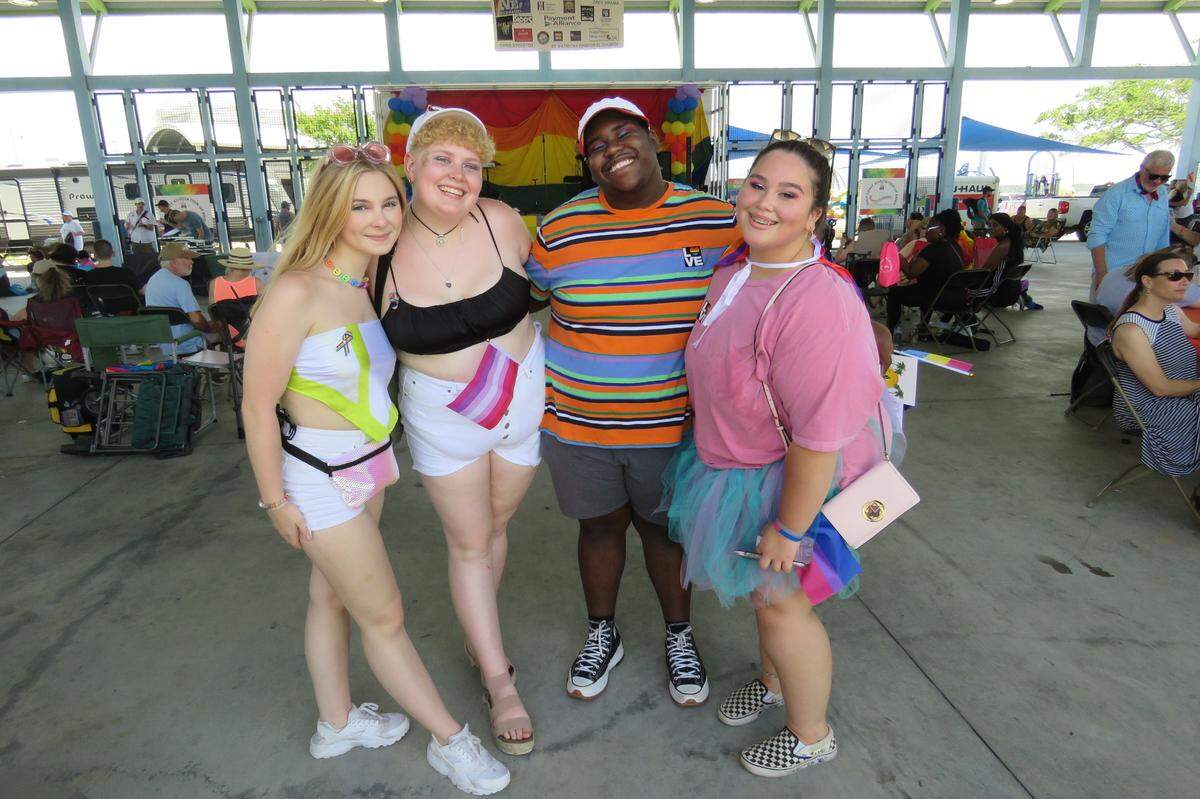 Gulfport High School students Ava Suit, Bernie, James Taylor and Rebecca Leonard attended Pride on Biloxi’s Point Cadet on June 26, 2021.
