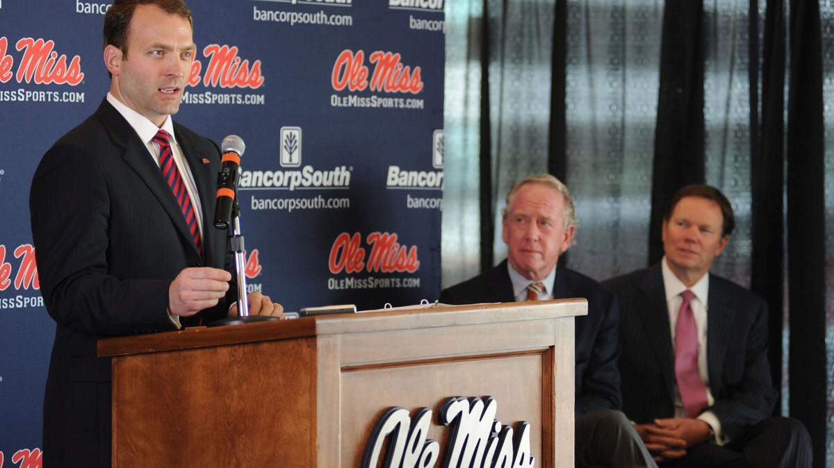 BRUCE NEWMAN/OXFORD EAGLE/AP/FILE 
 Athletics director Ross Bjork and Ole Miss released its notice of allegations stemming from the NCAA's investigation into the school's football, women's basketball and track and field programs.