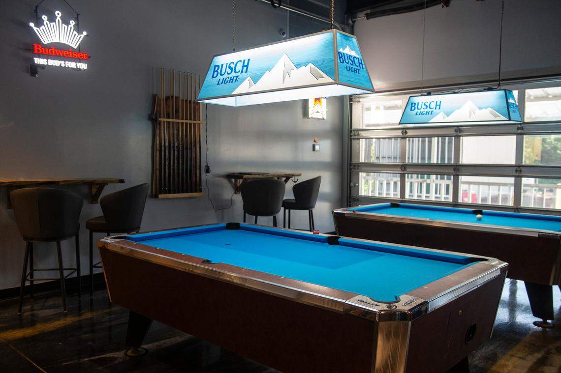 Pool tables await at the new Flatheads and Bottom Feeders restaurant and bar in Woolmarket.