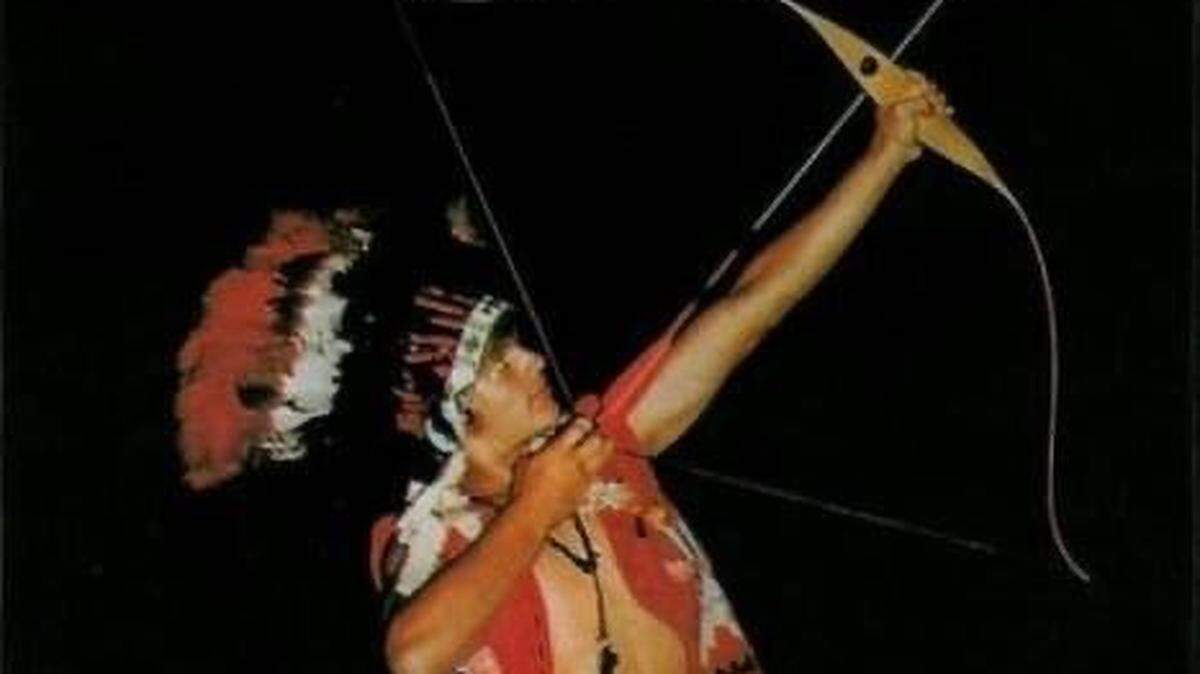 Donald “Keith” Burton Jr, shoots an arrow into the endzone.