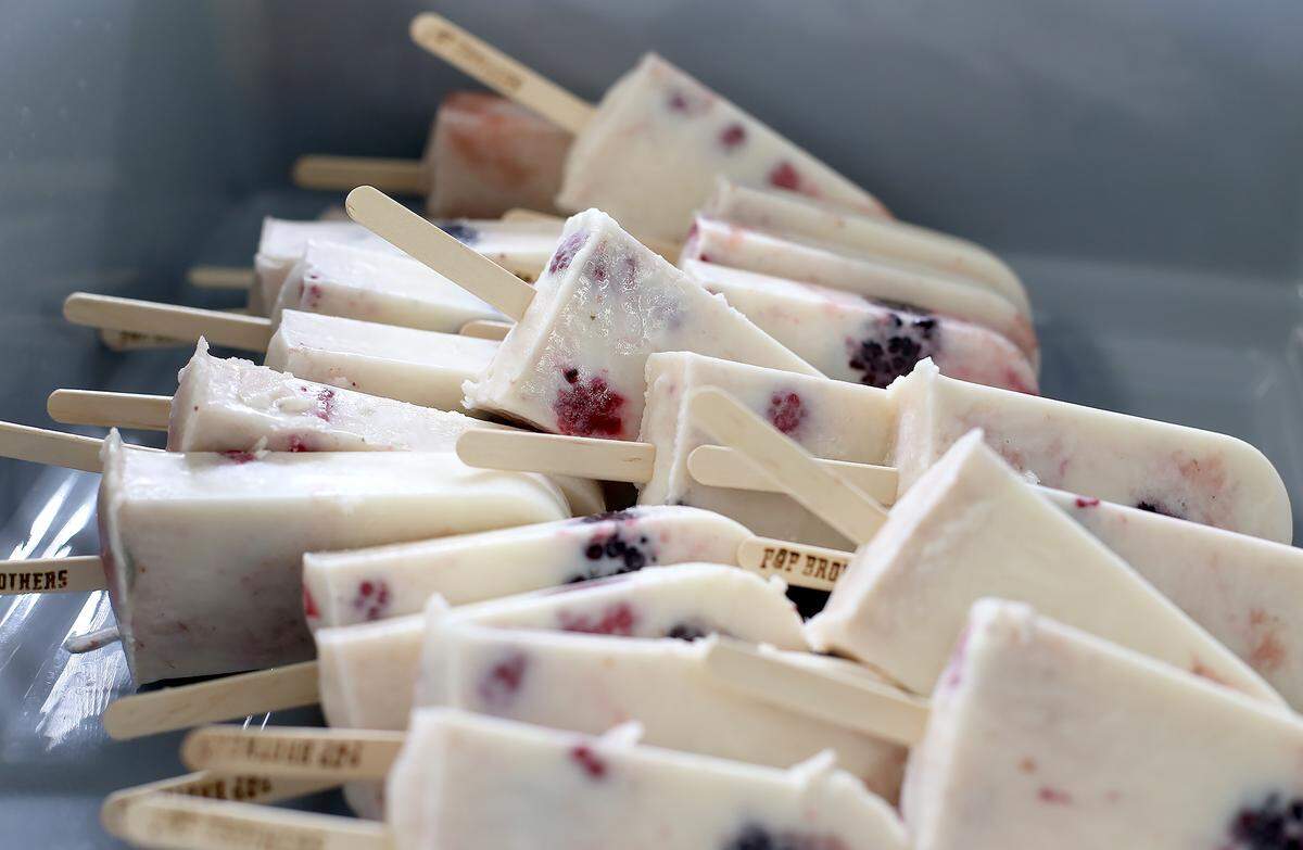 Freshly made popsicles wait to be packaged at Pop Brothers in Gulfport.