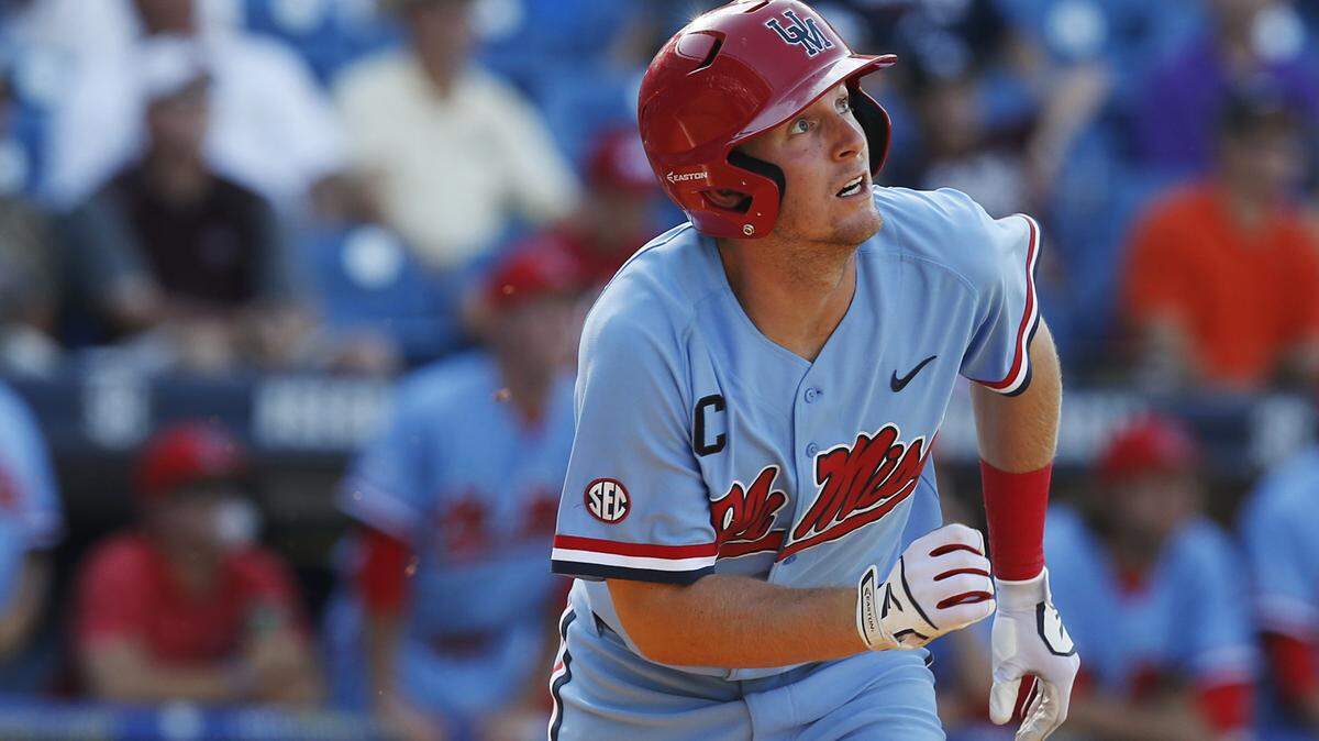 BRYNN ANDERSON/ASSOCIATED PRESS/FILE 
 Ole Miss' J.B. Woodman looks up at the ball after he hit a solo home run during the third inning against Vanderbilt in the SEC Tournament. The Rebels are set to host a regional in the NCAA Tournament.