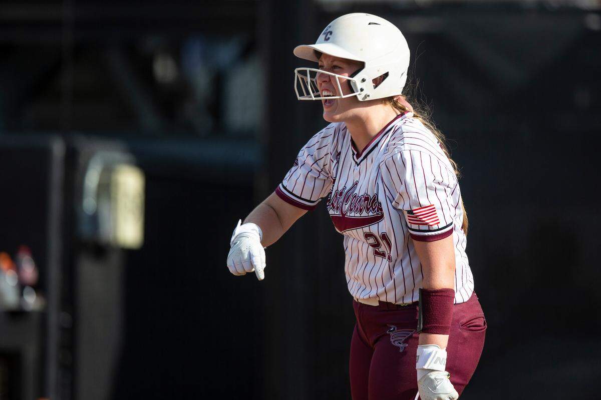 East Central’s Kailee Lawson reacts to a play during the MHSAA 5A Softball Championship at USM Softball Complex in Hattiesburg on Wednesday, May 14, 2025.