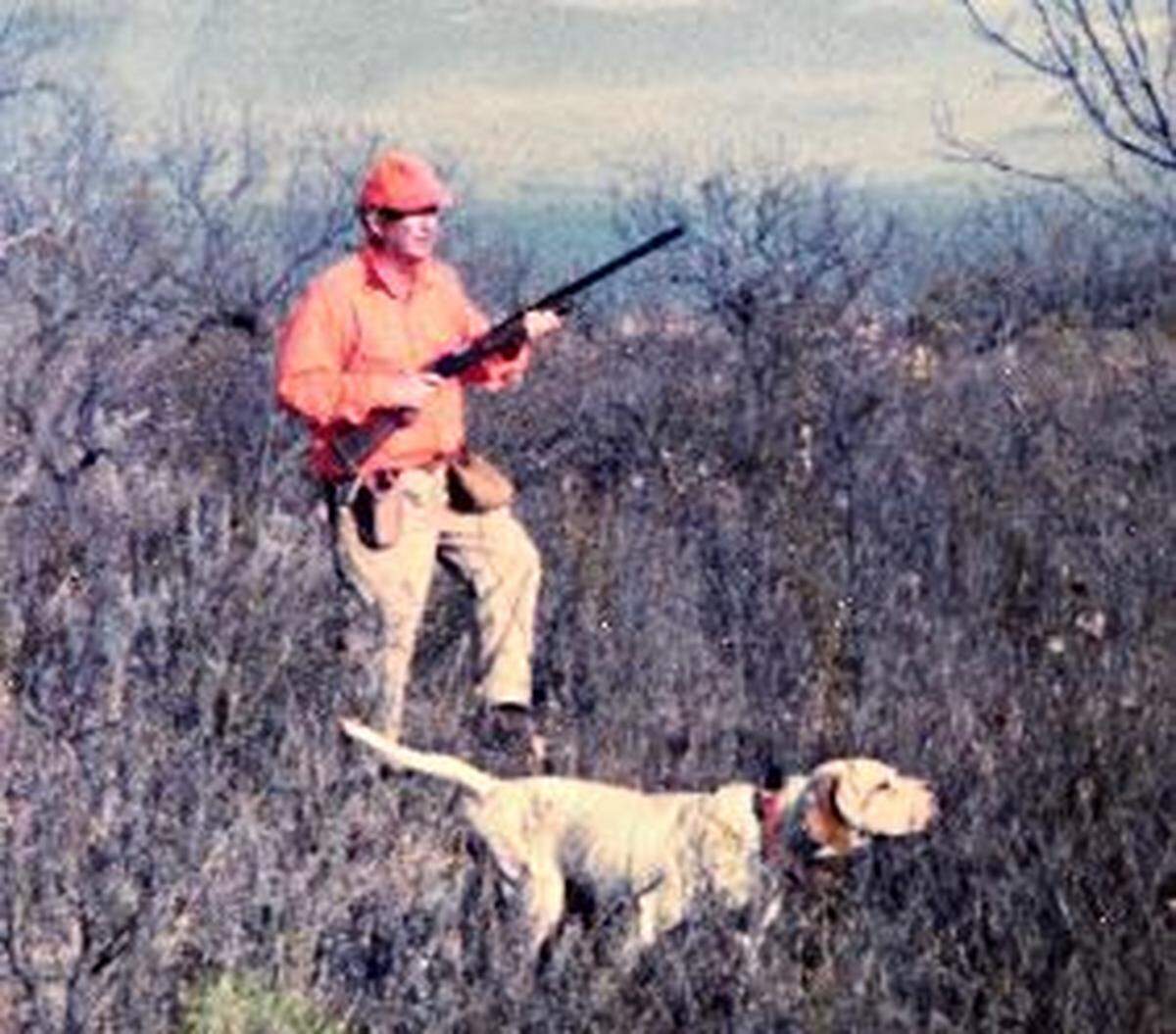 Dr. Patrick Louis Pierce of Long Beach is shown about five years ago with his hunting dog, Dan The Man, in at Turkey Creek Ranch near Childress, Texas. He loved to hunt quail.