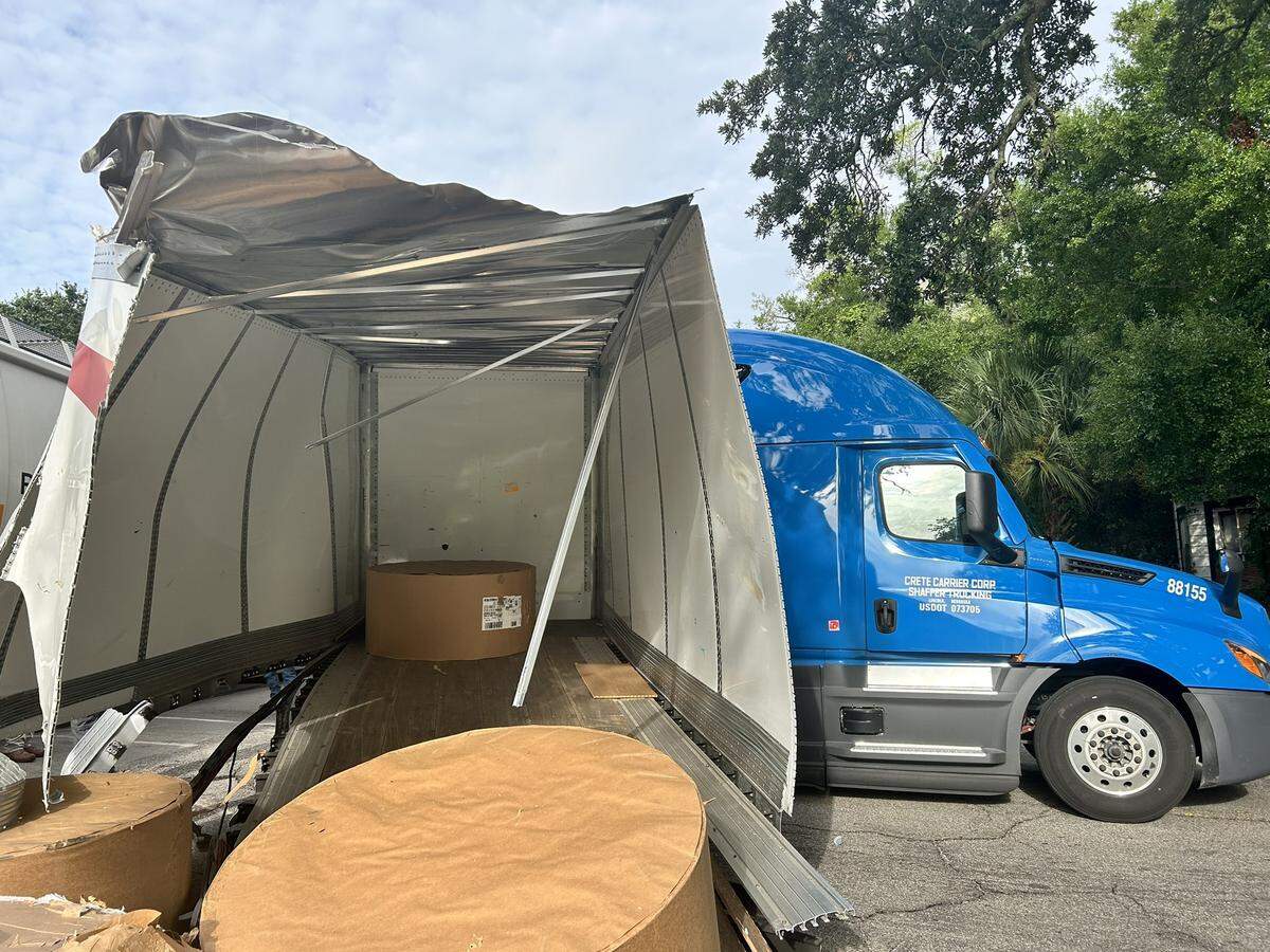 A train struck an 18-wheeler Thursday morning near 33rd Avenue and W Railroad Street in Gulfport.
