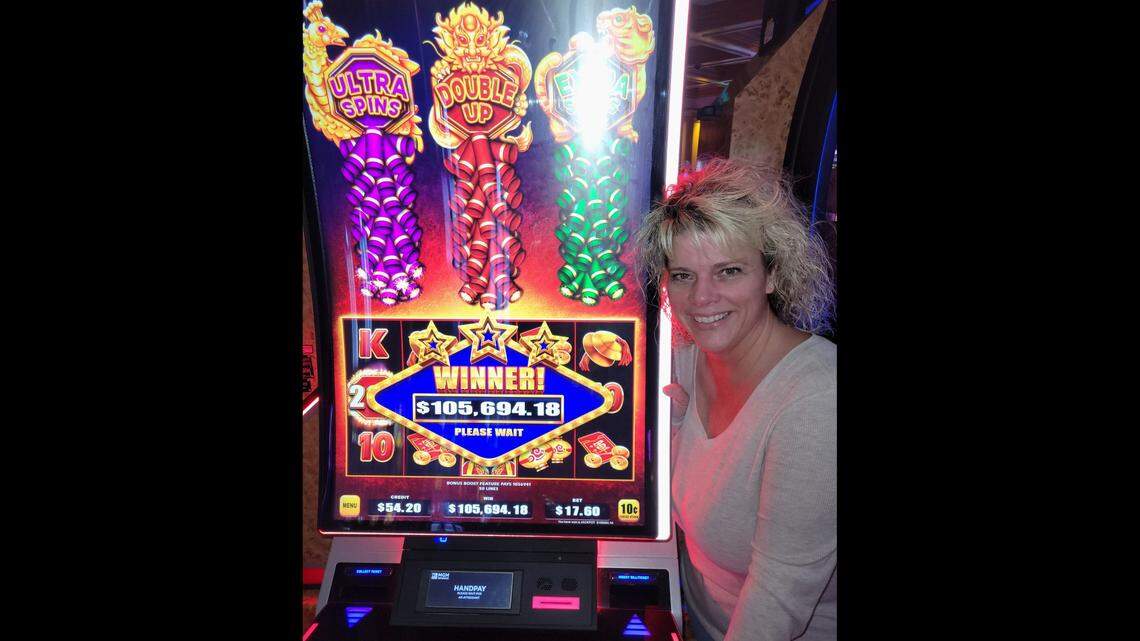 A woman played a 10-cent slot machine at this Biloxi casino. She hit the jackpot