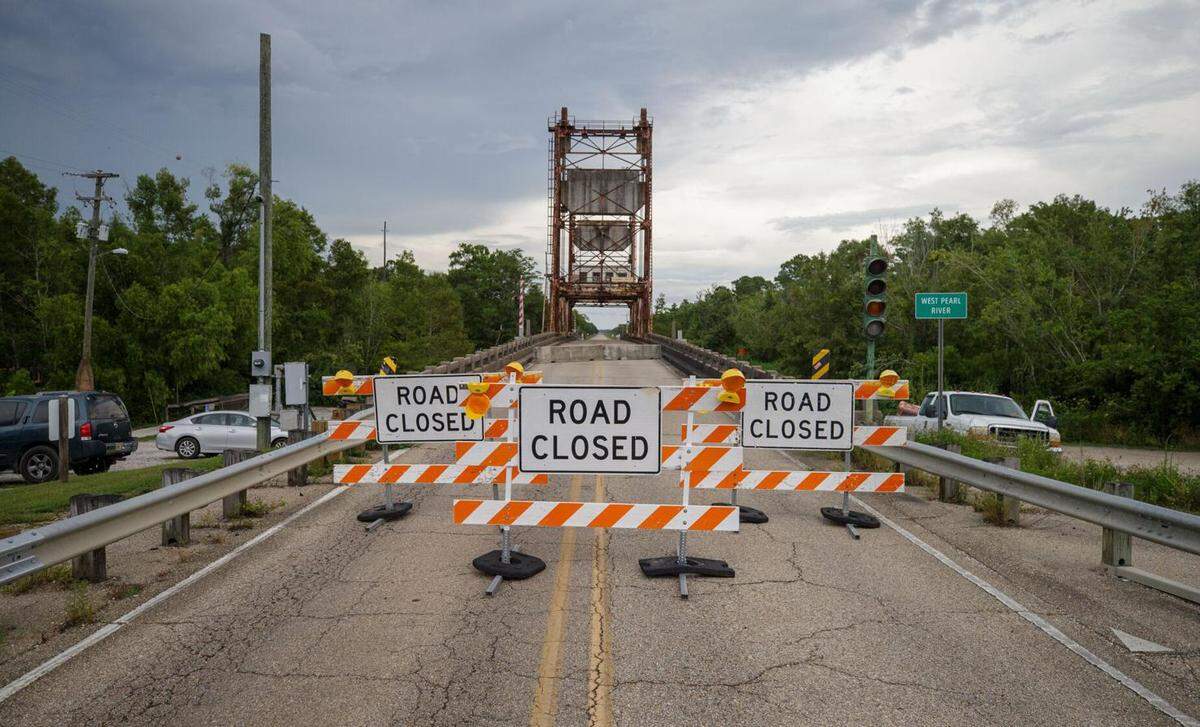 The West Pearl River Bridge on US 90 was closed on May 24, 2022, after inspectors found significant deterioration of the deck supports during a routine inspection.