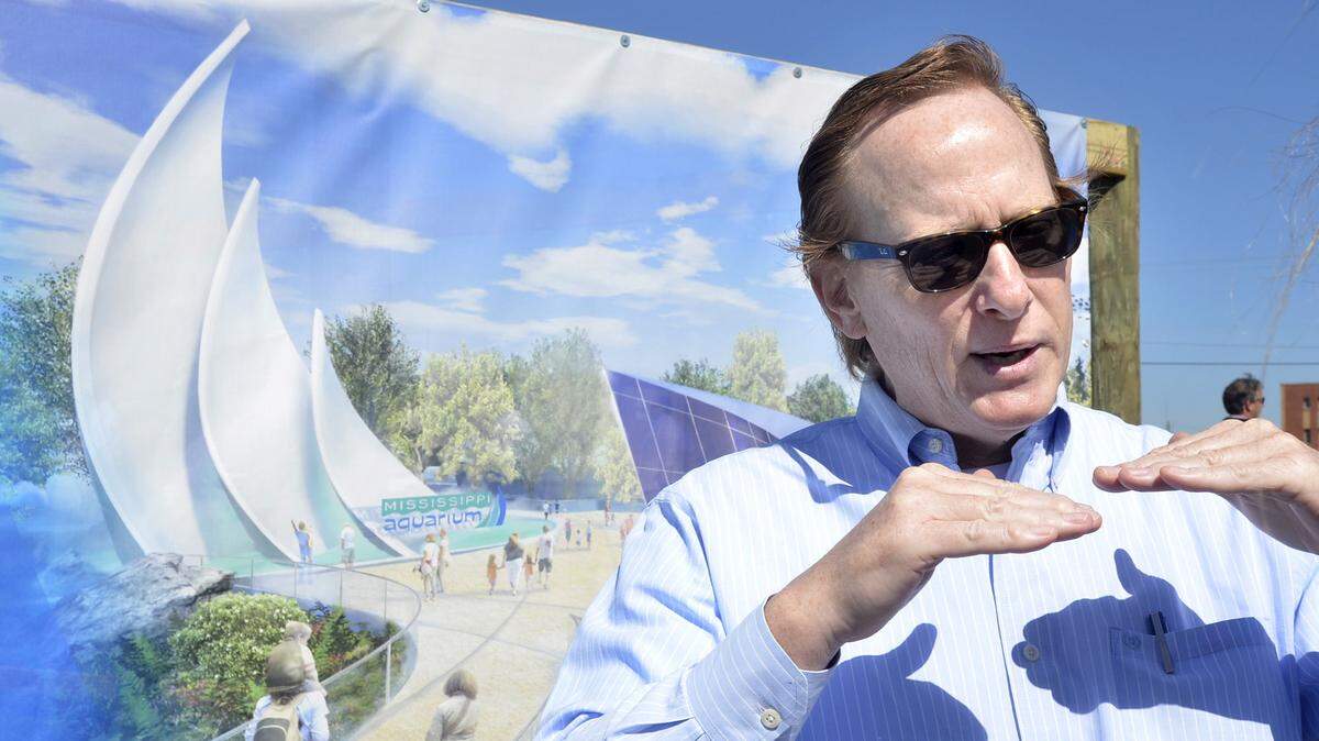 TIM ISBELL/SUN HERALD 
 Architect David Hardy with Eley Guild Hardy discusses design and look of the Mississippi Aquarium at its unveiling, Friday, March 24, 2016. The aquarium is one of the attractions expected to boost tourism in South Mississippi and add jobs.